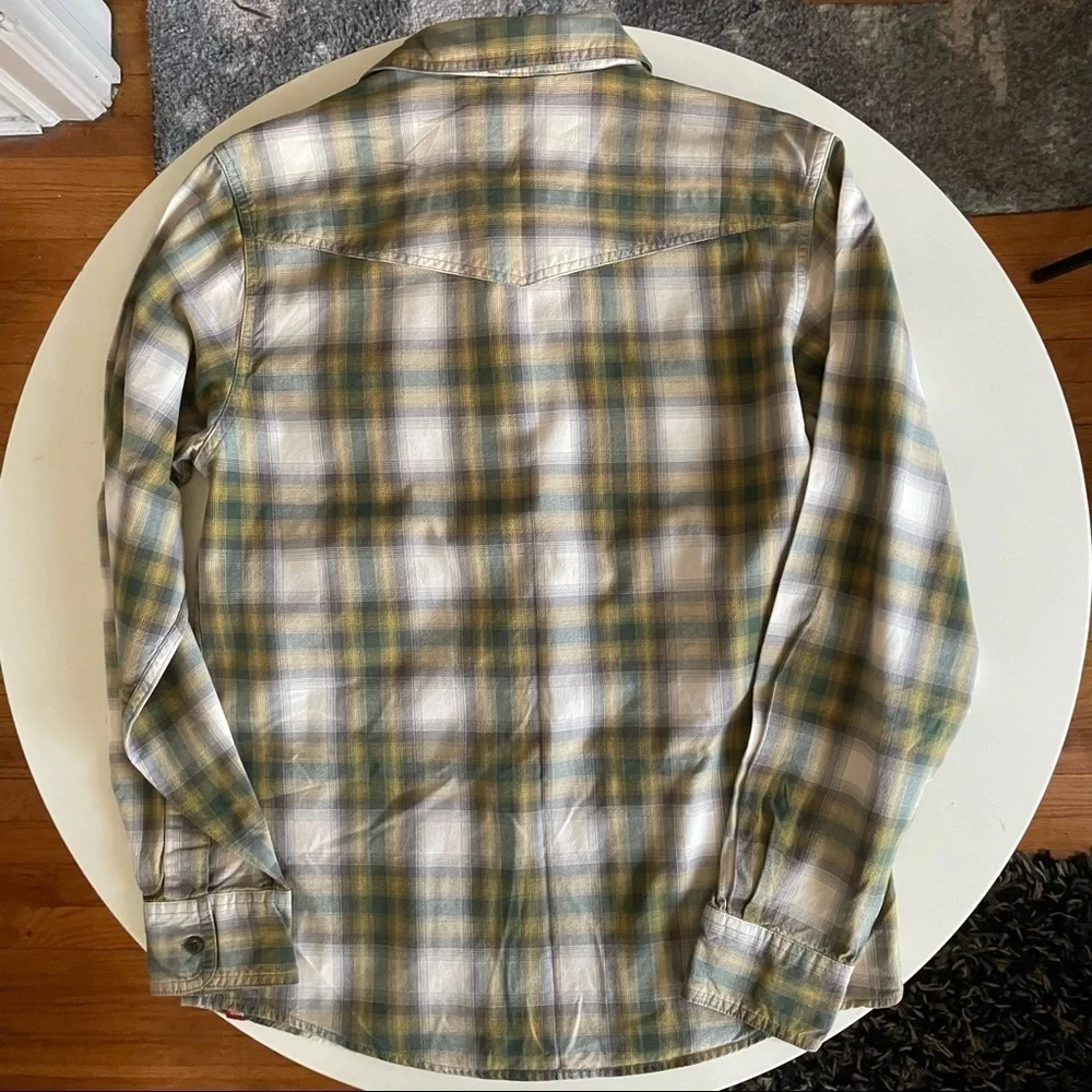 The North Face Flannel Button Down Shirt Green Men’s Size Small